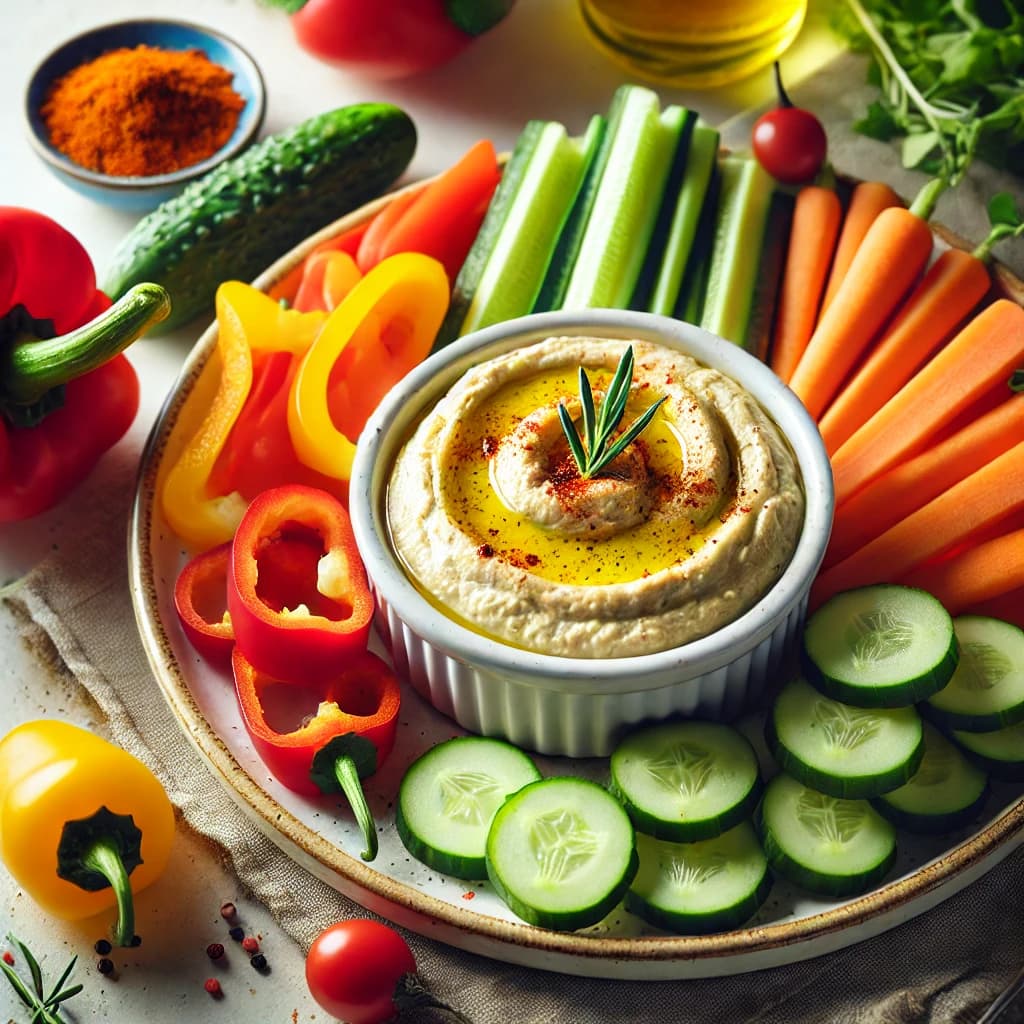 hummus with veggies