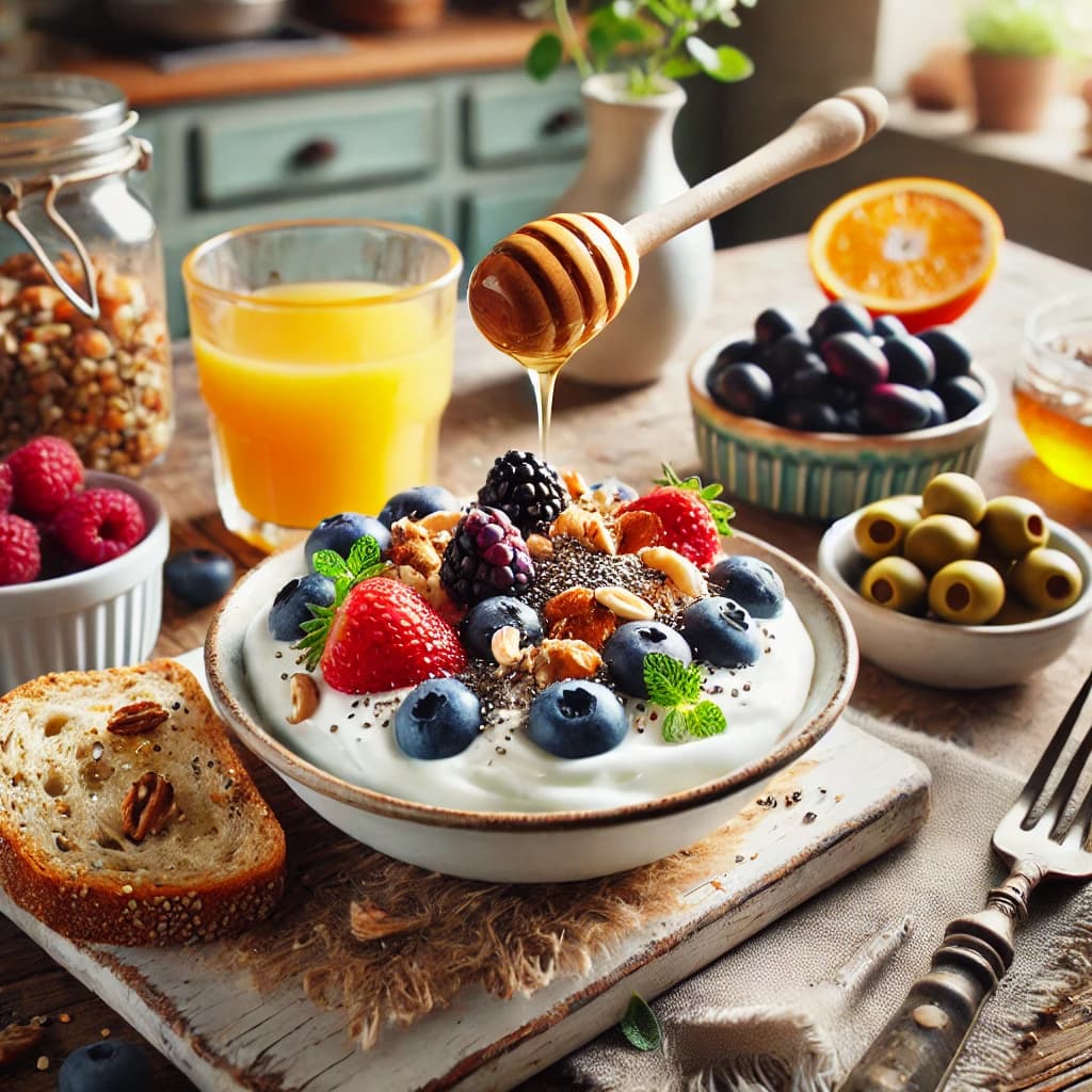greek yougurt with berries